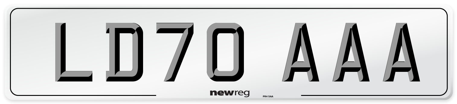 LD70 AAA Number Plate from New Reg
